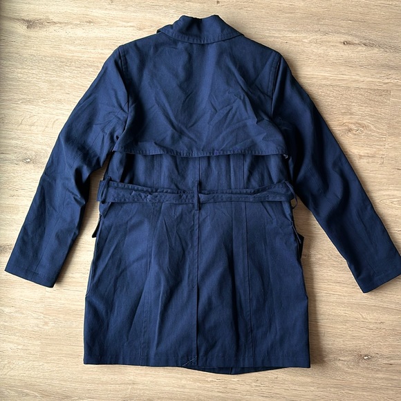 BR navy lightweight soft trench coat - Picture 4 of 4